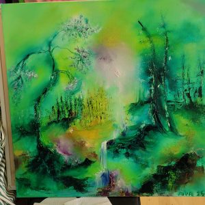 Spring-grøn-oliemaling-farver-maleri-aiva-kunst-oliepålærred-spirituelart-jacqueline.ostrowski-hillerød